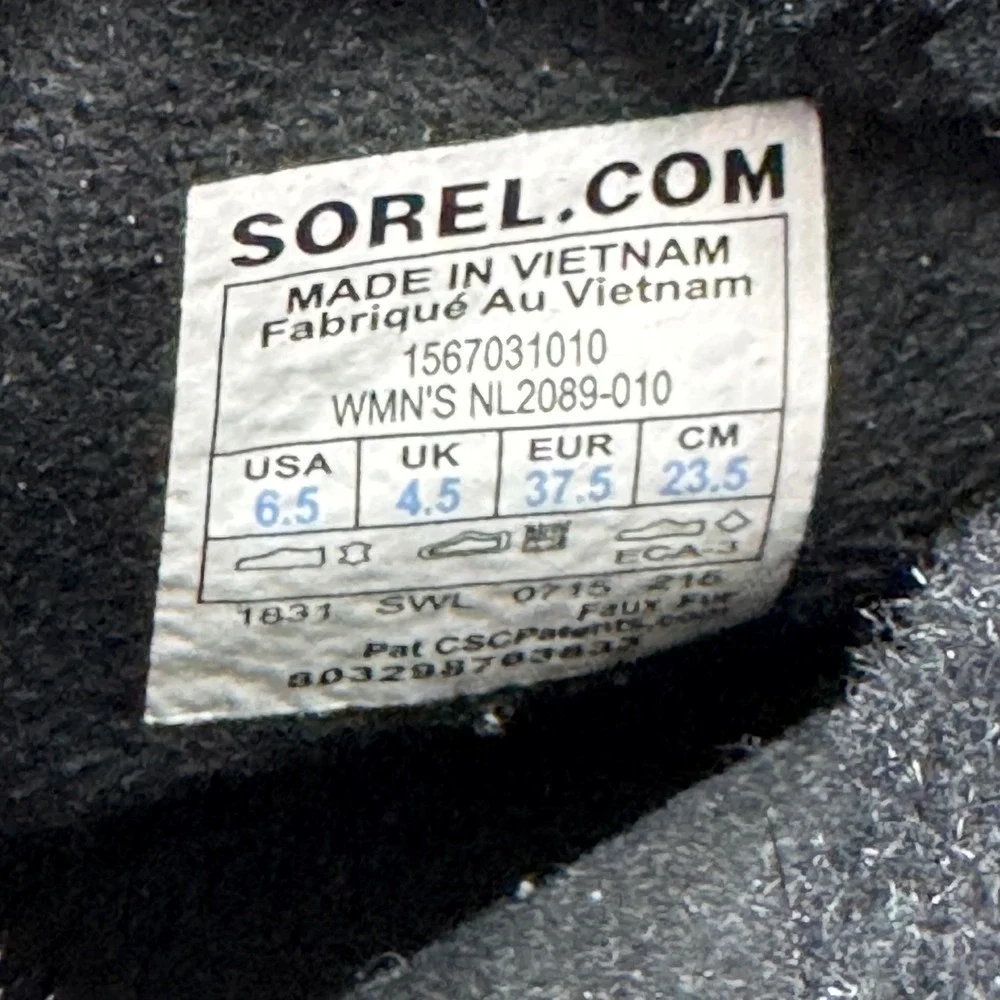 Sorel Tofino Snow Boots‎ Women 6.5 Black Waterproof Faux Fur Winter NL2089-010